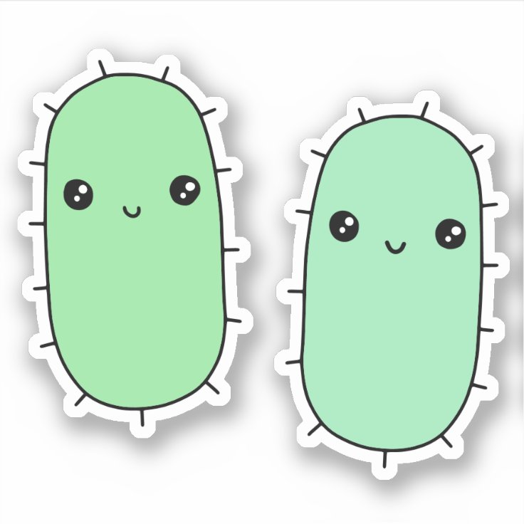 Cute E. coli bacteria - kawaii microbe cartoons Cute E. coli bacteria - kawaii microbe cartoons