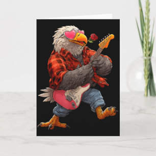 Cute Eagle Playing Guitar Guitarist Animal Valenti Card