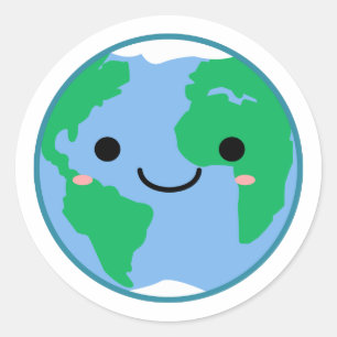 Cute Earth Climate Change Awareness Classic Round Sticker