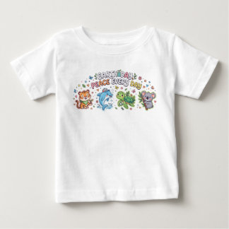 Cute Earth Day Animals - Peace Every Day Kids Baby T-Shirt