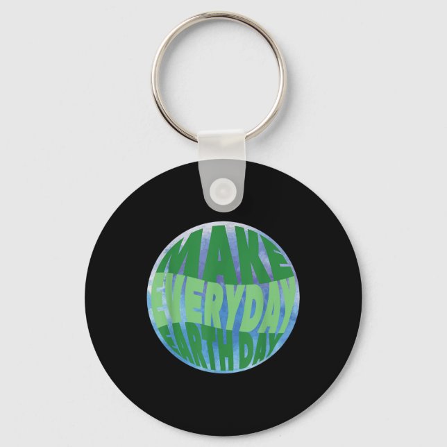 Cute Earth Day Everyday Environmental Protection G Key Ring (Front)