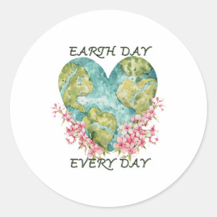 Cute Earth Day Everyday Retro Vintage 1 Classic Round Sticker