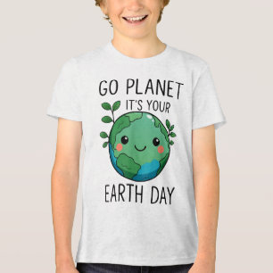 Cute Earth Day Go Planet Its Your Earth Day Funny  Tri-Blend Shirt