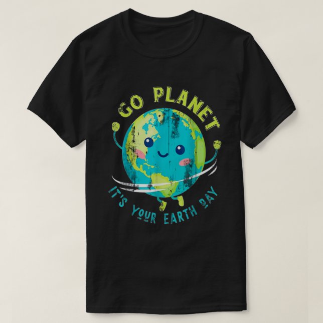 Cute Earth Day Planet 50th Anniversary Day Tee  (Design Front)