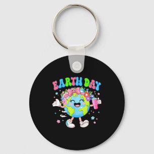 Cute earth day planet coquette environment women key ring
