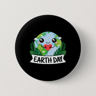 Cute Earth Day Planet Nature Lover Kawaii  6 Cm Round Badge