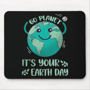 Cute Earth Day Shirt Happy Earth Day 2025 Go Plane Mouse Pad