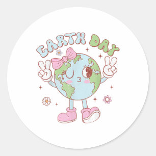Cute Earth Day Shirts For Girls Kids Toddler Save Classic Round Sticker