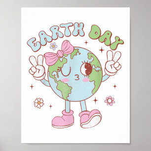 Cute Earth Day Shirts For Girls Kids Toddler Save Poster