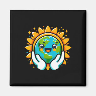 Cute Earth Day Toddler Boys Girls Kids Happy Earth Magnet