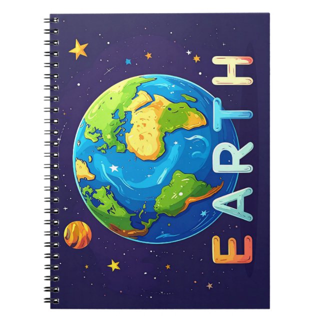 Cute Earth Design – Educational Notebook (Front)