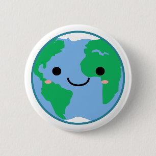 Cute Earth Environmental Awareness Climate Change 6 Cm Round Badge