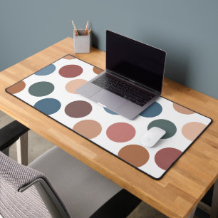 Cute Earth Tones Polka Dots Desk Mat