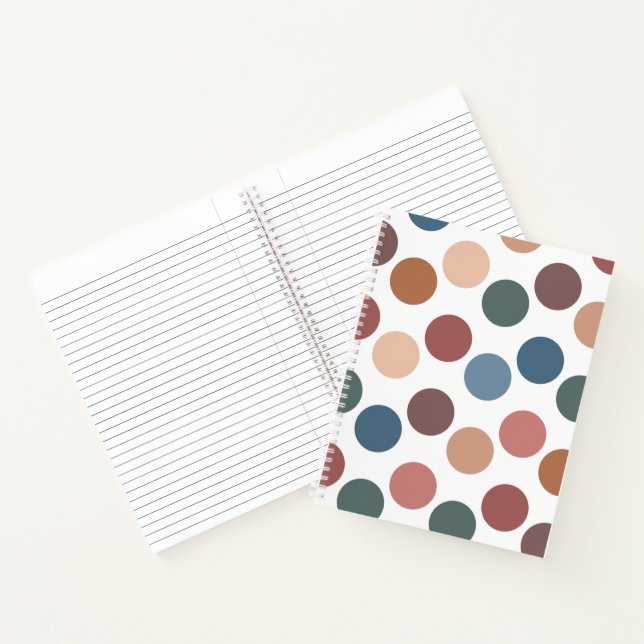 Cute Earth Tones Polka Dots Notebook (Inside)