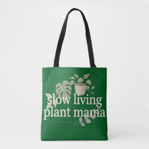 Cute Earthy Boho Plant Mum Monstera Leaf Tote Bag