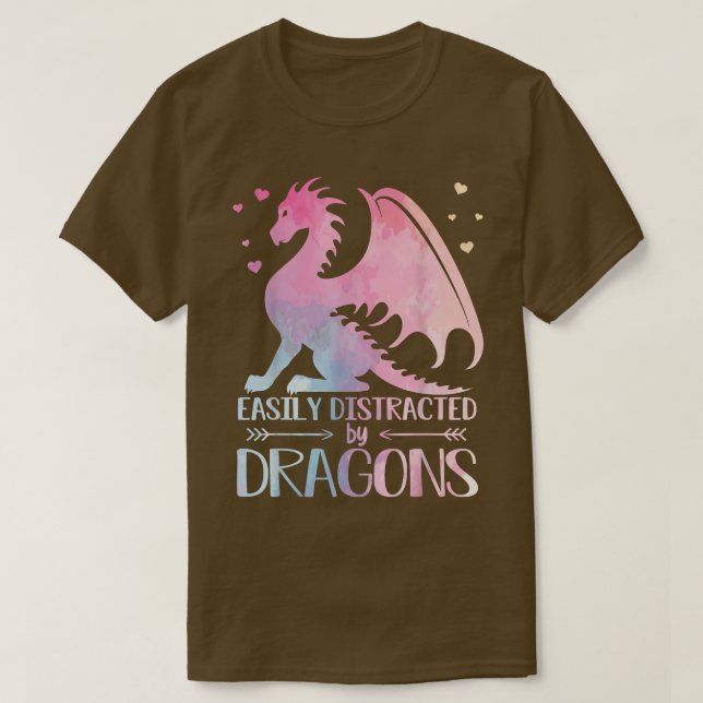 Cute Easily Distracted by Dragons Pastel Toddler G T-Shirt (Design Front)