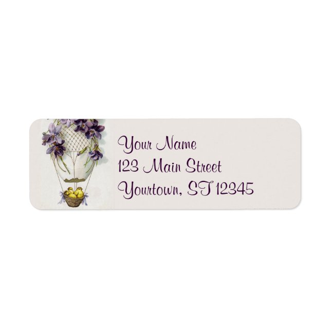 Cute Easter Balloon Return Address Labels (Front)