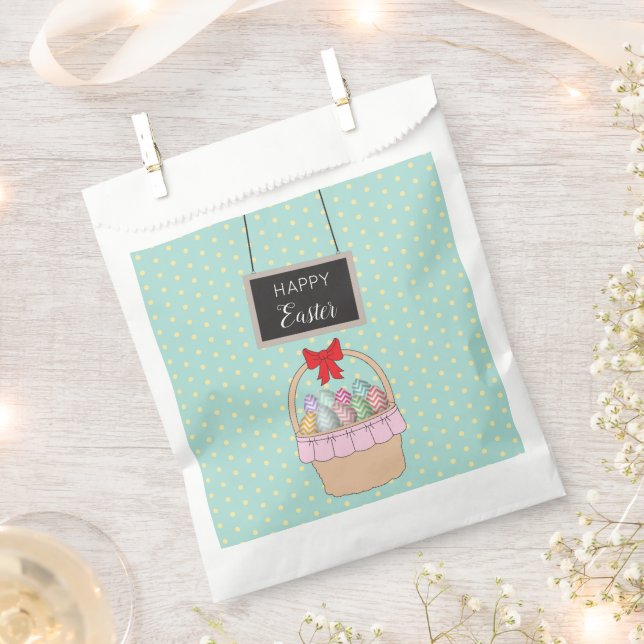 Cute Easter Basket & Pastel Easter Eggs  Favour Bags (Clipped)
