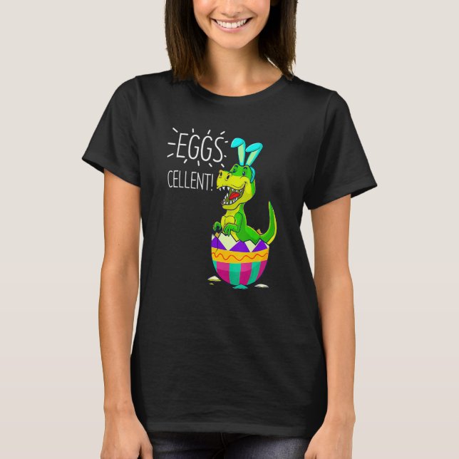 Cute Easter Basket Stuffers Egg Bunny Rex Eggs Cel T-Shirt (Front)