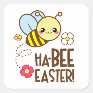 Cute Easter bee Holiday party sticker