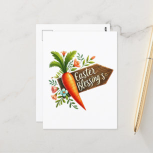 Cute Easter Blessings carrot Postcard