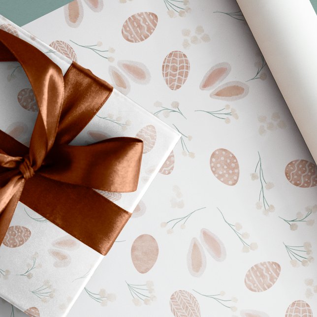 Cute easter boho eggs floral bunny pattern  wrapping paper (Creator Uploaded)