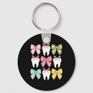 Cute Easter Bow Teeth Dental Squad Dentist Hygieni Key Ring