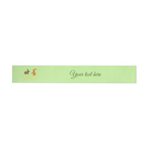 Cute Easter Bunnies and Daffodils Custom Wraparound Address Label