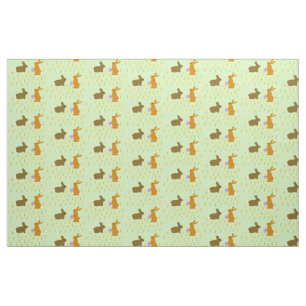 Cute Easter Bunnies and Daffodils Fabric