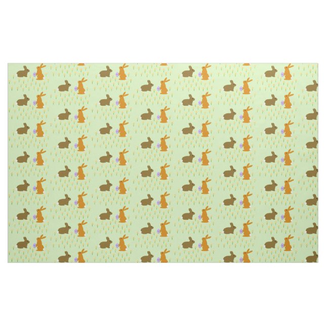 Cute Easter Bunnies and Daffodils Fabric (Fat Quarter)