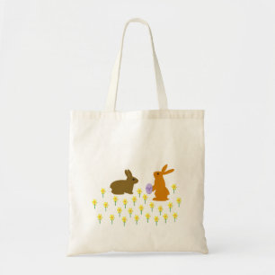 Cute Easter Bunnies and Daffodils Tote Bag