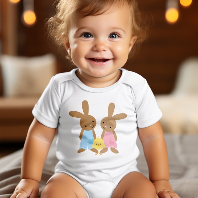 Cute Easter Bunnies Baby Bodysuit (Creator Uploaded)