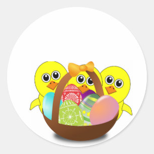 Cute Easter Bunnies Classic Round Sticker