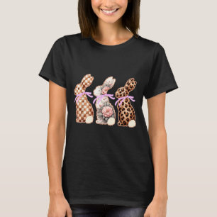 Cute easter bunnies coquette bow easter day T-Shirt