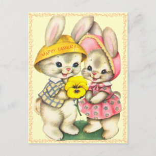 Cute Easter Bunnies Kids Postcard