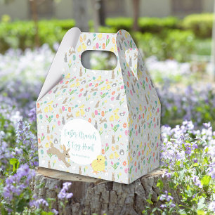 Cute Easter Bunnies Spring Tulips Flowers Favour Box