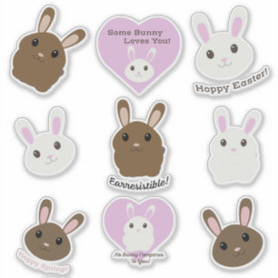 Cute Easter Bunnies sticker set