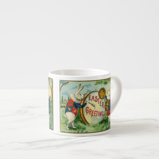 Cute Easter Bunnies with Big Easter Egg Espresso Cup (Front Right)