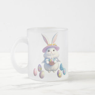 Cute Easter Bunny 01 Frosted Glass Coffee Mug