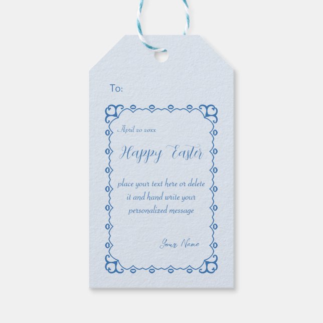 Cute Easter Bunny 01 Gift Tags (Back)