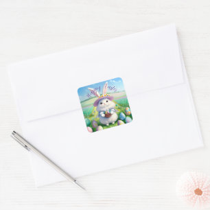 Cute Easter Bunny 01 Square Sticker