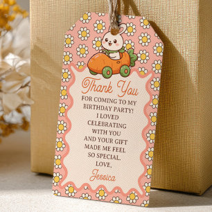 Cute Easter Bunny 1st Birthday Party Thank You  Gift Tags