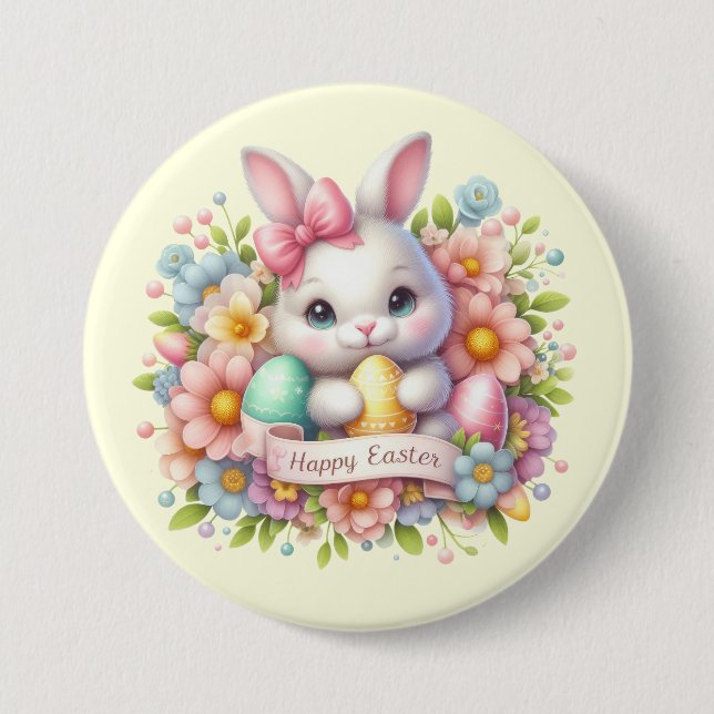 Cute Easter Bunny   7.5 Cm Round Badge (Front)