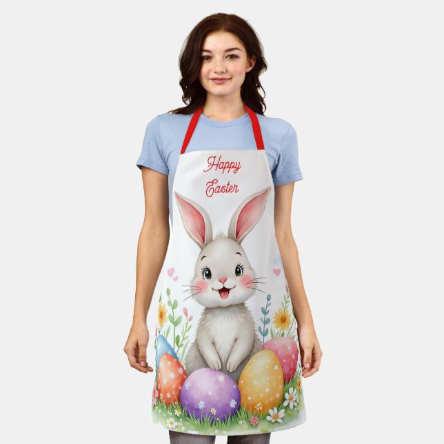 Cute Easter Bunny And Eggs Modern Collection Apron (Worn)