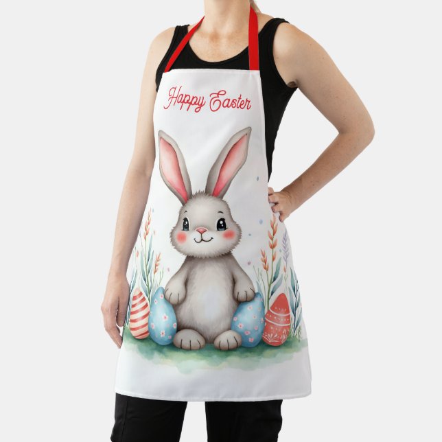 Cute Easter Bunny And Eggs Popular Collection Apron (Insitu)