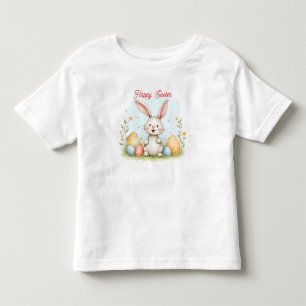 Cute Easter Bunny And Eggs Trendy Collection Toddler T-Shirt