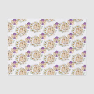 Cute Easter bunny and flowers pattern party tissue Paper