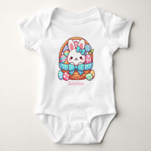 Cute, Easter bunny bakset personalized Baby Bodysuit