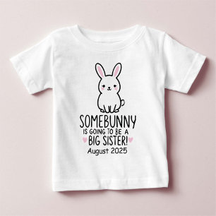 Cute Easter Bunny Big Sister New Baby Announcement T-Shirt