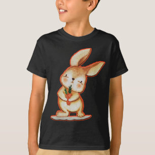Cute Easter Bunny Black Boys T Shirt - Unisex Kids